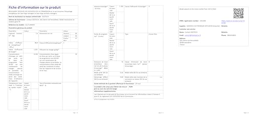 ElecCuisine Lave-linge frontal - 7 Kgs - 1200 tr/mn - 16 programmes - Eco - Intensif - Rapide – Très Faible conso