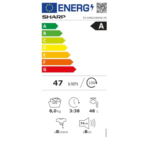 ElecCuisine Lave-linge Encastrable 8 kg - 1400 trs/min - Moteur Induction Silencieux - Blanc