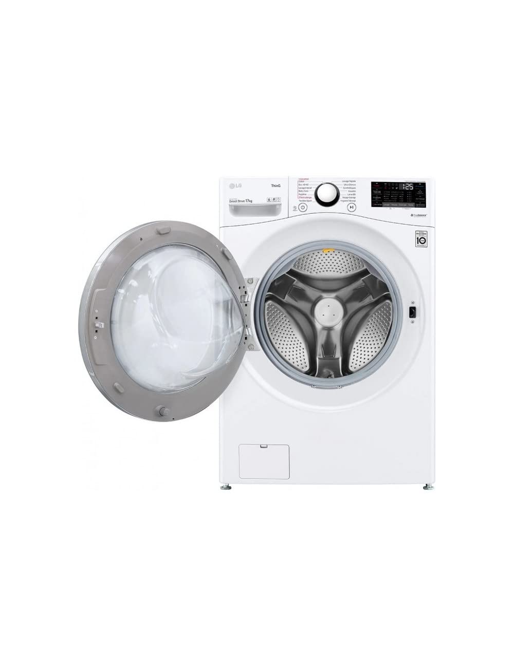 ElecCuisine Lave-linge Frontal Grande Capacité 17 kg - Moteur Induction Silencieux - Noir