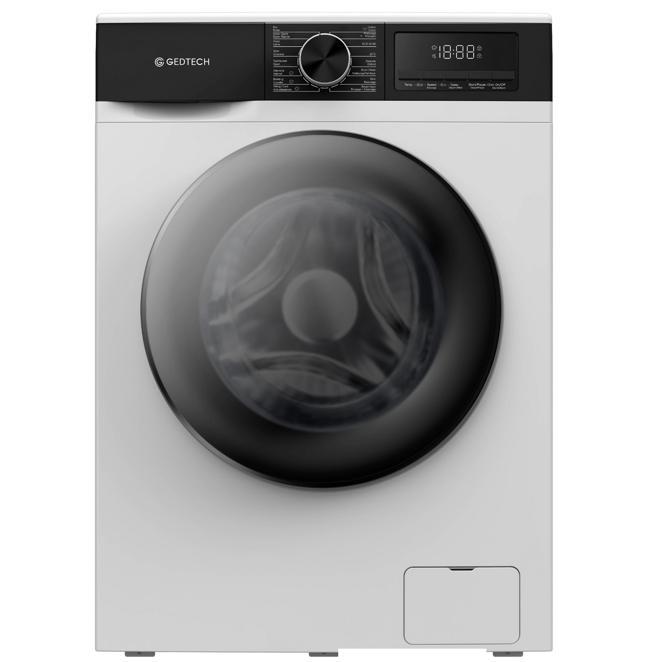 ElecCuisine Lave-linge frontal - 12 Kg - 1400 tr/mn - 16 programmes - Eco - Intensif - Rapide – Très Faible conso - Classe A-20% (Blanc, 12 Kg)
