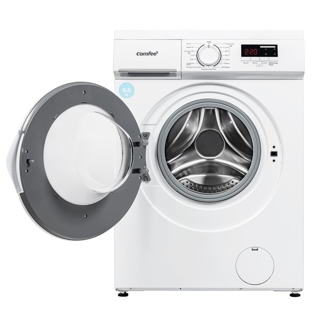 ElecCuisine Lave-linge frontal 8KG, Classe énergétique A, Moteur BLDC 1400 tr-min, 15 Programmes, Prélavage, Blanc [Classe énergétique A]