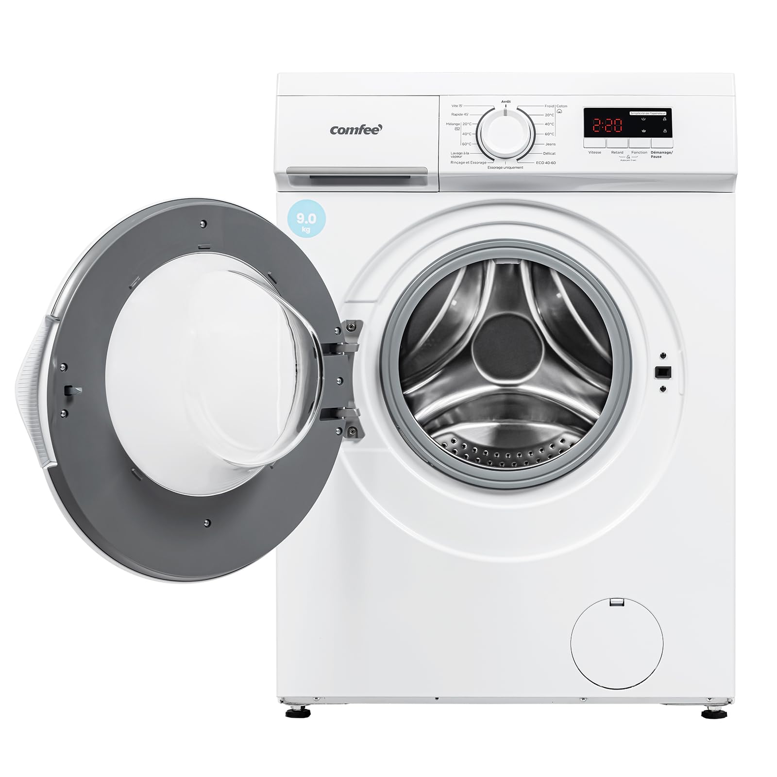 ElecCuisine Lave-linge frontal 8KG, Classe énergétique A, Moteur BLDC 1400 tr-min, 15 Programmes, Prélavage, Blanc [Classe énergétique A]
