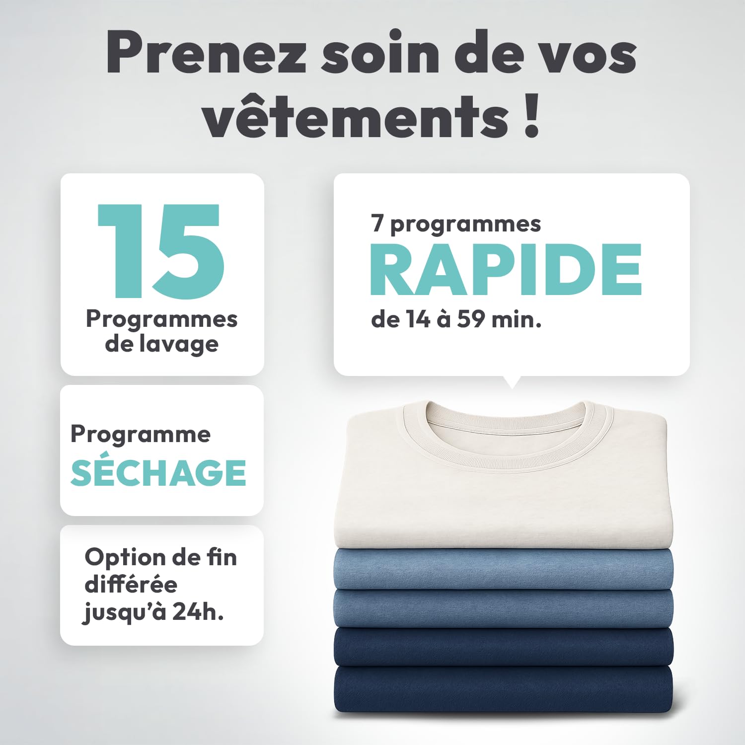 ElecCuisine Lave-linge Séchant Frontal 10 kg / 6 kg - 1400 trs/min - Classe A - Fonction Vapeur - Blanc