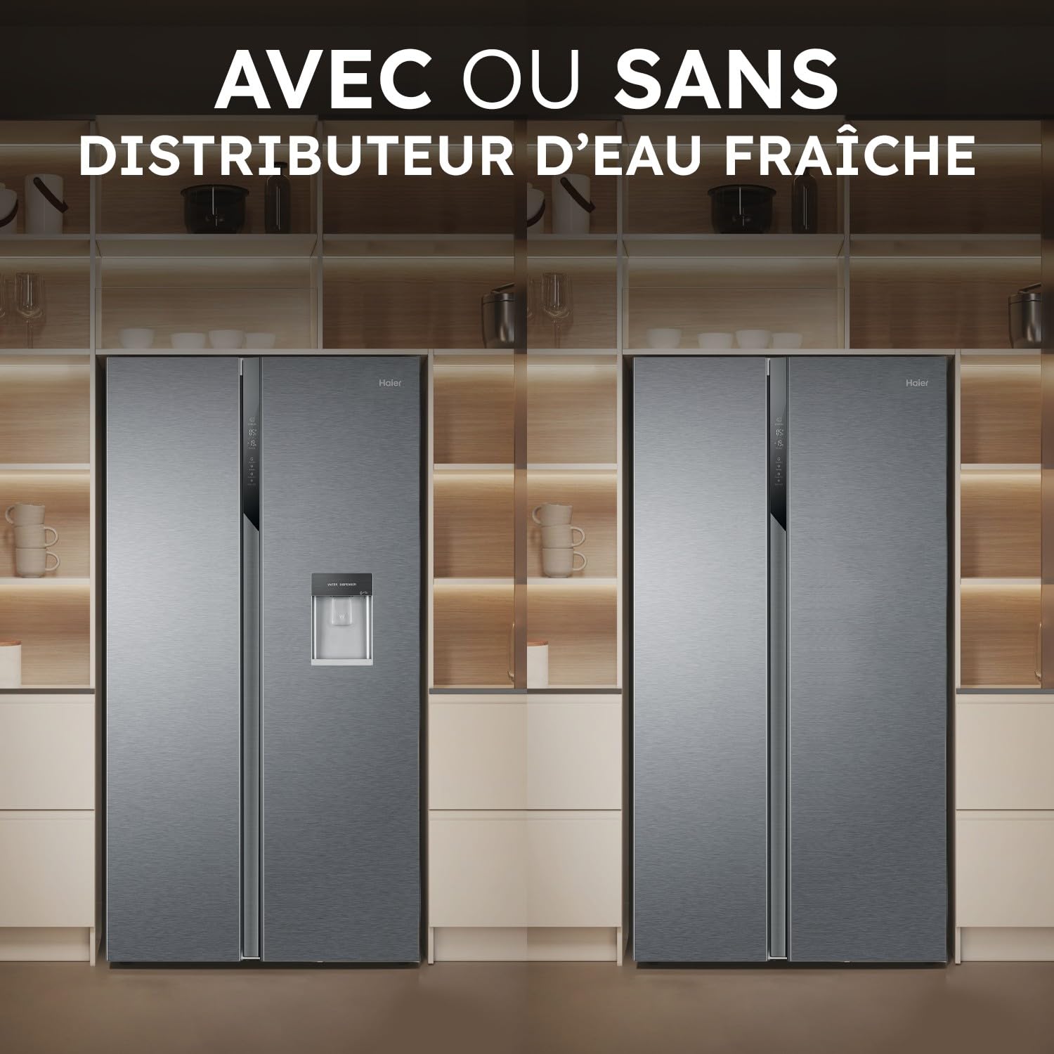 ElecCuisine Réfrigérateur Américain - 2 Portes - Classe Énergétique E - Technologie Total No Frost Multi Air Flow - Inox - 337L + 191L (Congélateur) - 177,5 x 90,8 x 64,7 cm