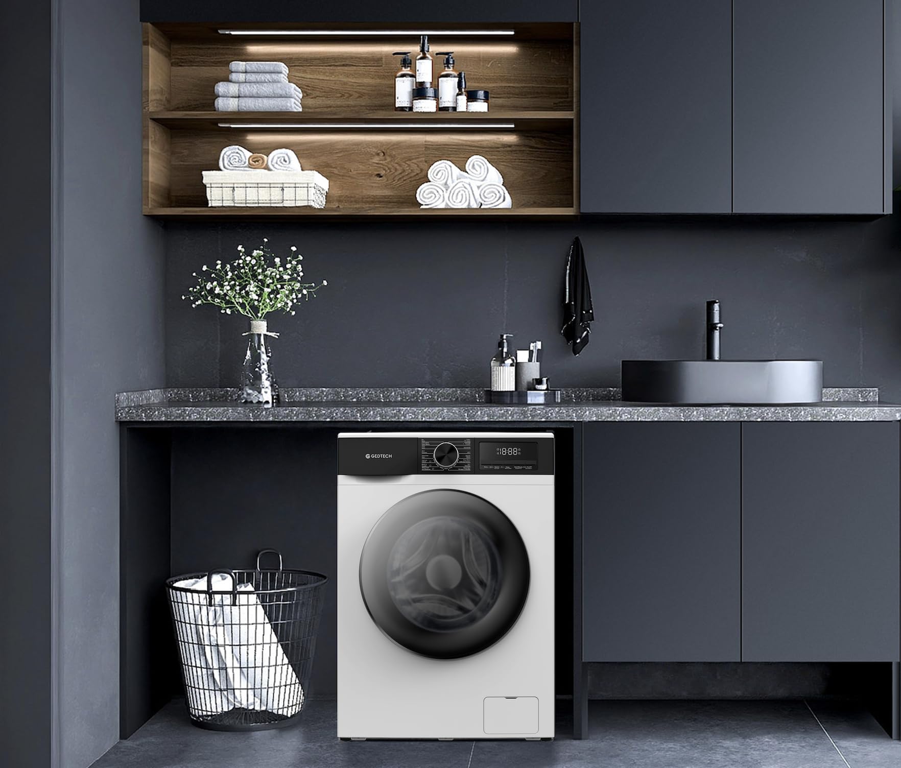 ElecCuisine Lave-linge frontal - 7 Kgs - 1200 tr/mn - 16 programmes - Eco - Intensif - Rapide – Très Faible conso