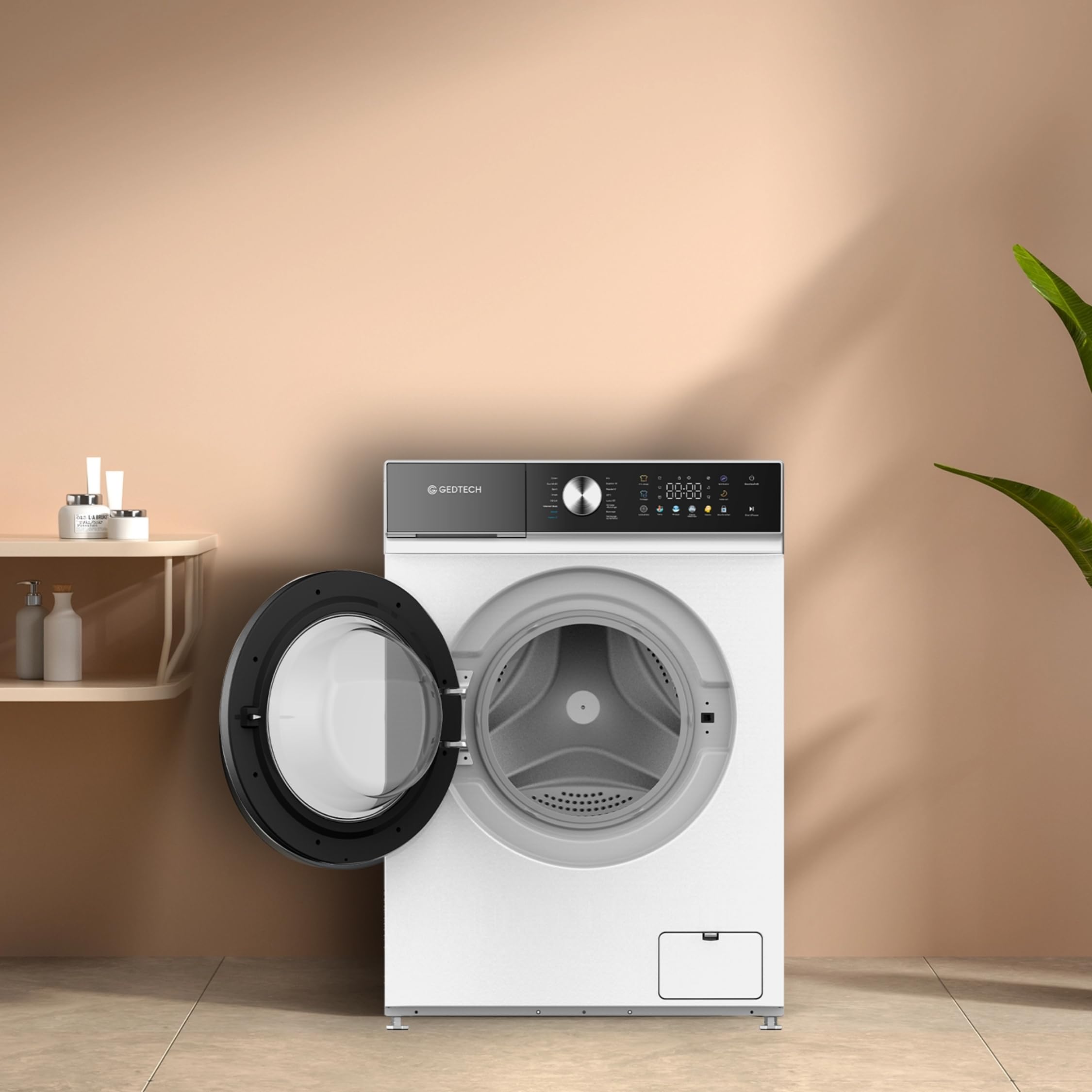 ElecCuisine Lave-linge frontal - 10 Kg - 1400 tr/mn - 16 programmes - Eco - Intensif - Rapide – Très Faible conso - Panneau commande LED couleur (Blanc, 10 Kg)