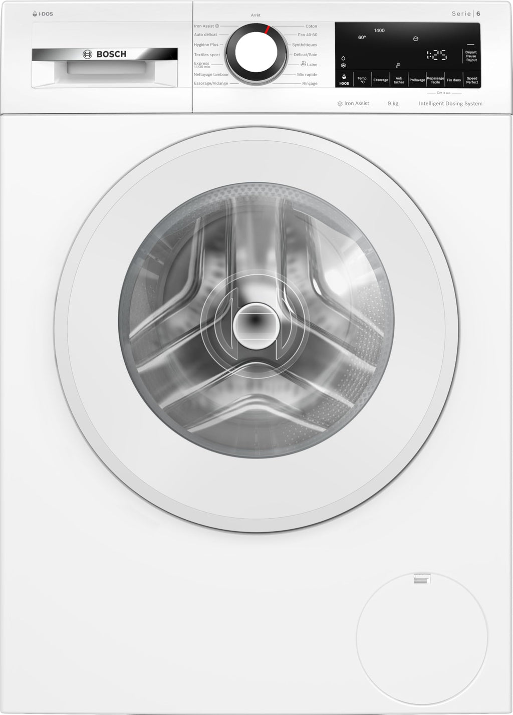 ElecCuisine Lave-linge Frontal 9 kg - Classe A - 1400 trs/min - Dosage Automatique - Blanc