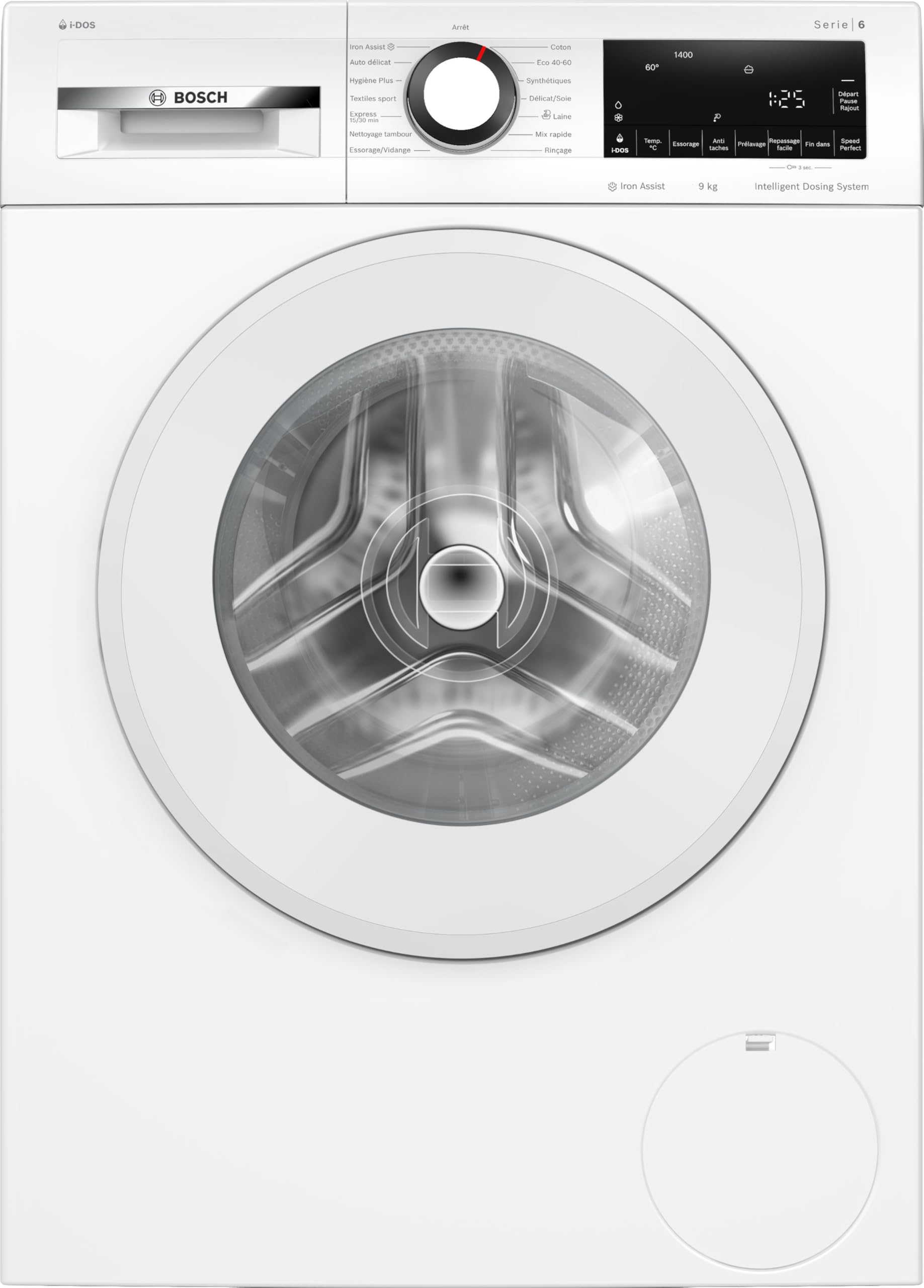 ElecCuisine Lave-linge Frontal 9 kg - Classe A - 1400 trs/min - Dosage Automatique - Blanc
