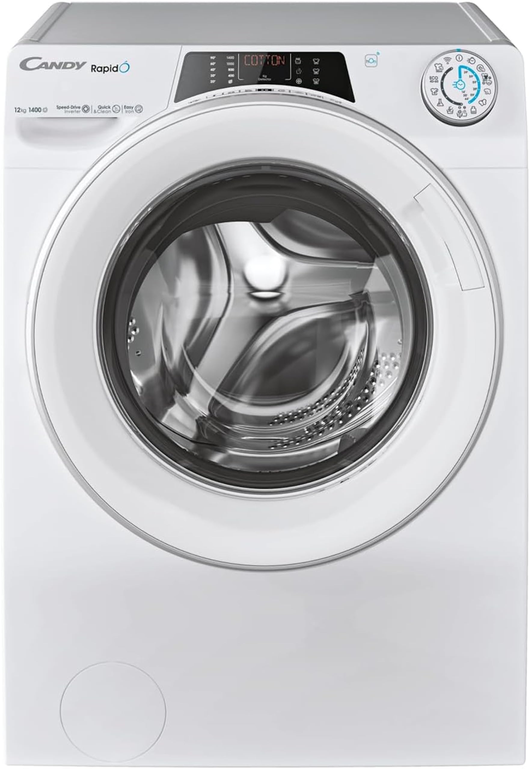 ElecCuisine Lave-Linge Hublot - Machine à Laver 12kg/1400 trs/min - Classe Énergétique A - 15 Programmes - WiFI+Bluetooth, Ecran Digital, Mix Power System - Blanc - 85 x 60 x 67 cm